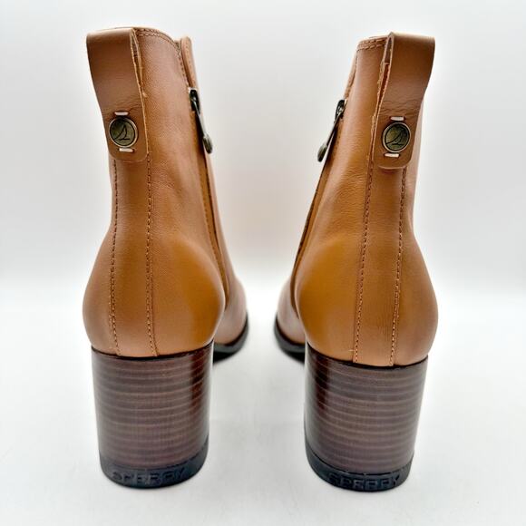 Sperry Womens Seaport Heel Bootie US 12M EU 43.5 Tan Leather NIB - Picture 9 of 13